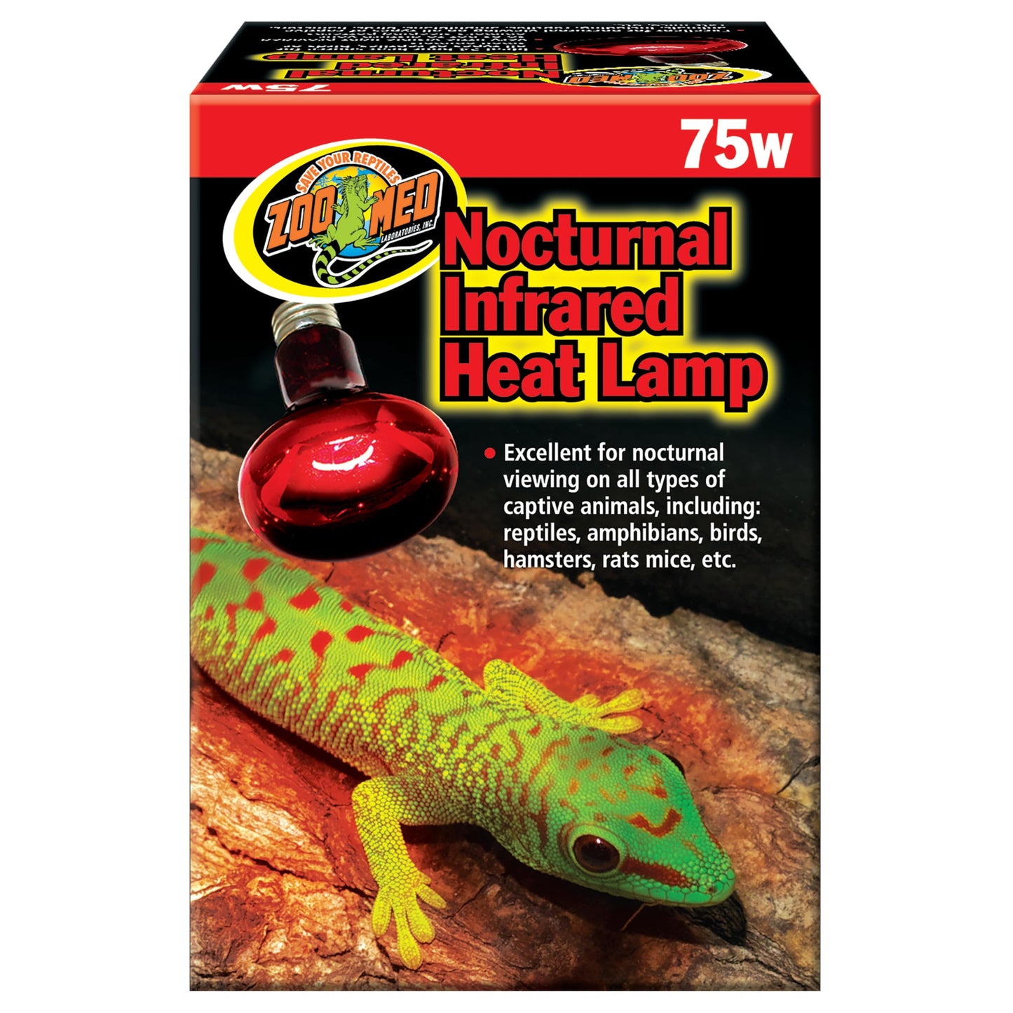 Zoo Med Nocturnal Infrared Incandescent Heat Lamps 75 Watts (4 Pack)
