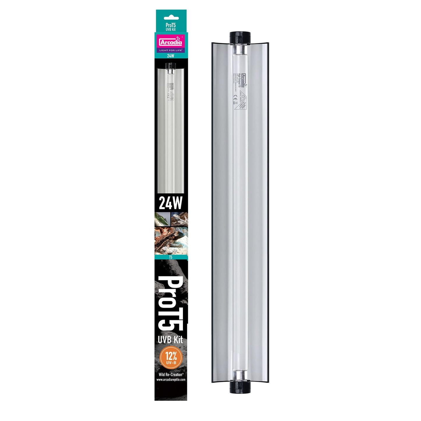 Arcadia Pro T5 UVB Lighting Kit - 24W - Desert