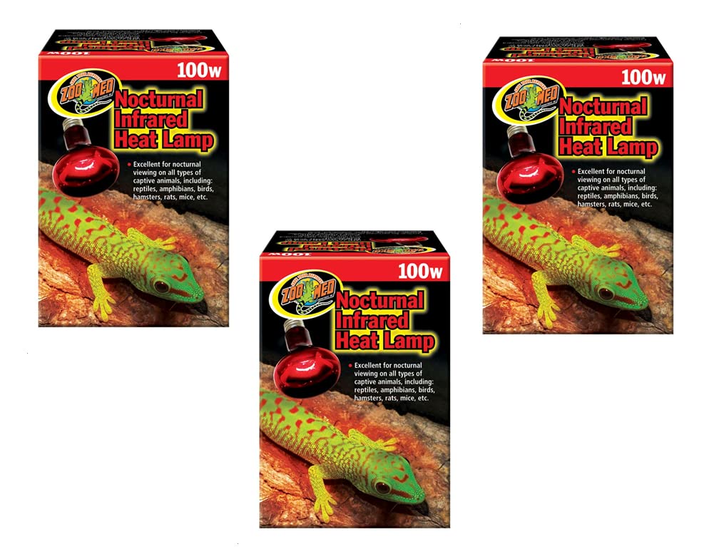 Zoo Med Nocturnal Infrared Heat Lamp 100 Watts - Pack of 3