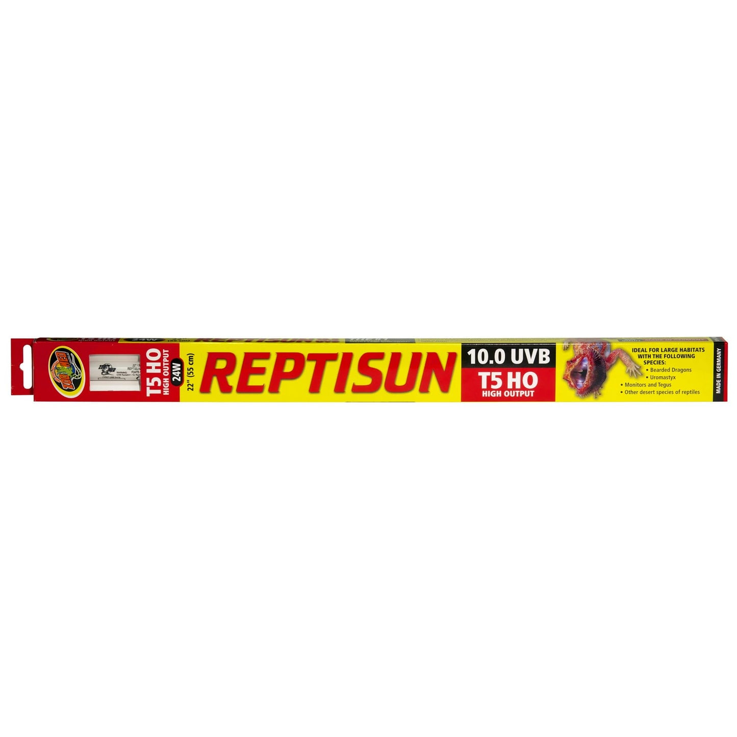 Zoo Med ReptiSun 10.0 UVB Lamps for Reptiles - High Output T5 HO with Optimal UVA/UVB Output - Ideal Terrarium Lighting Solution for Vivariums & Amphibians (3-Pack)