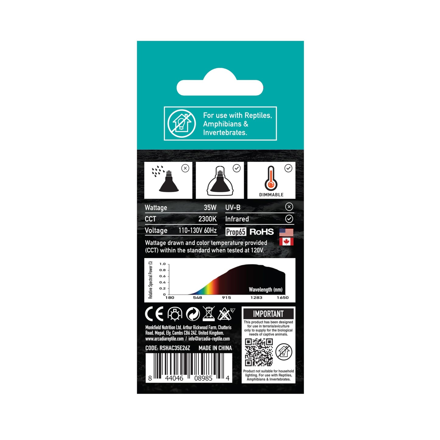 Arcadia Golden Sun Basking Halogen Lamp-35 Watt