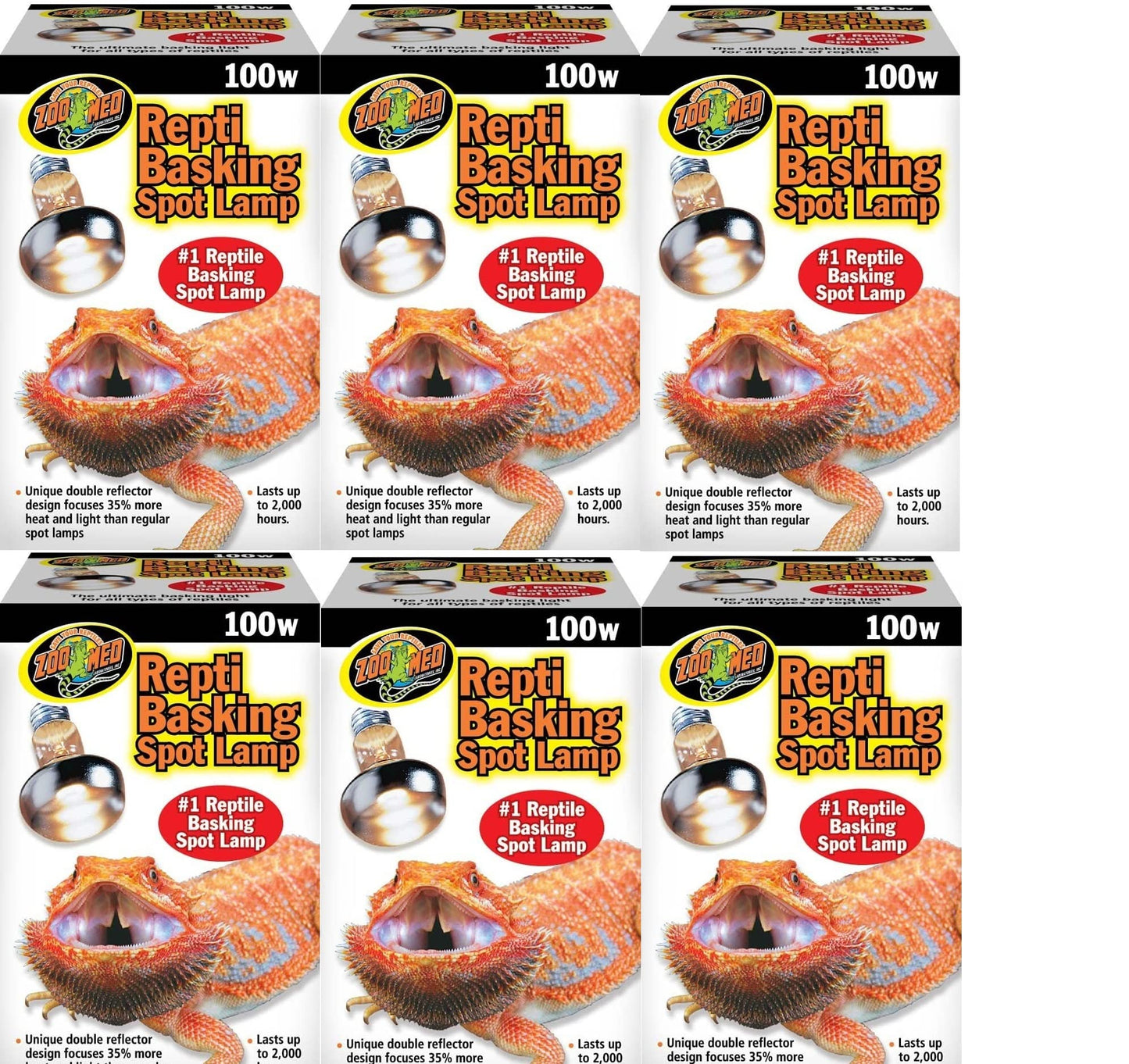 Zoo Med Repti Basking Spot Lamp Replacement Bulb 100 Watts - Pack of 6